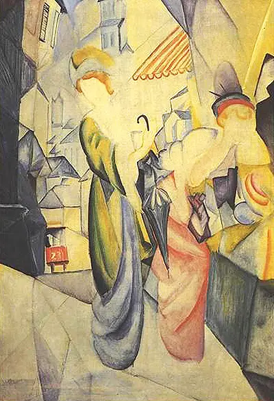 Bright Woman in Front of a Hat Store August Macke